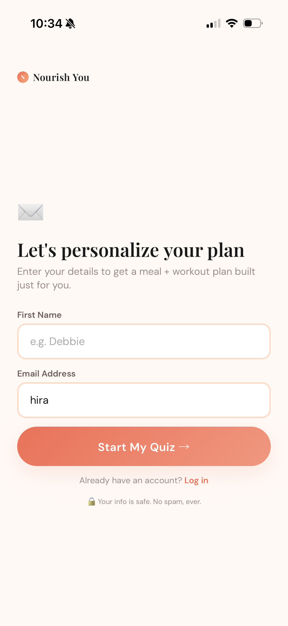 Signup form