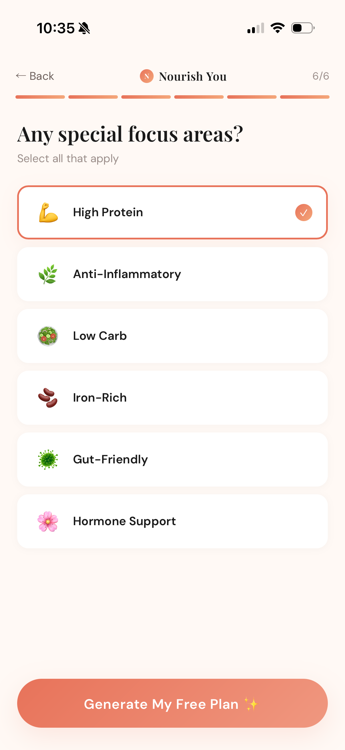 Quiz: special focus areas