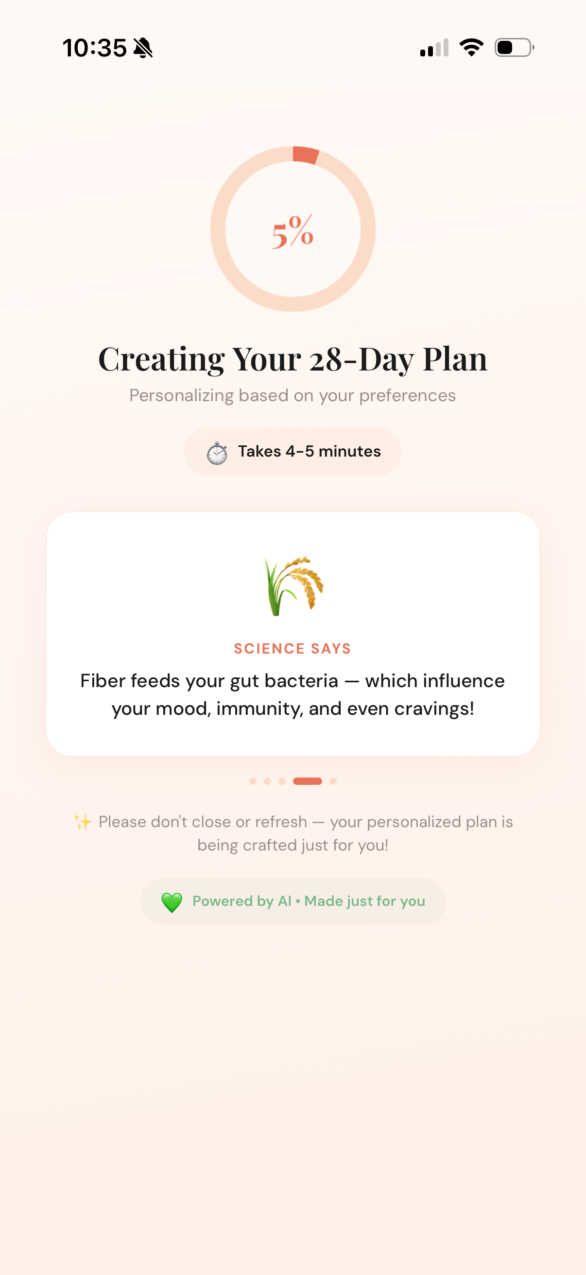 AI plan generation in progress